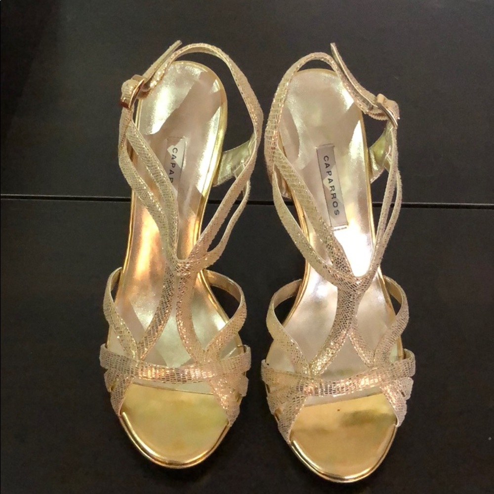 Gold Strappy Heels